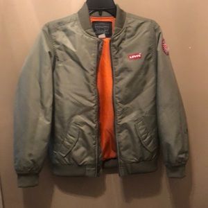 Olive Green Levi varsity bomber jacket